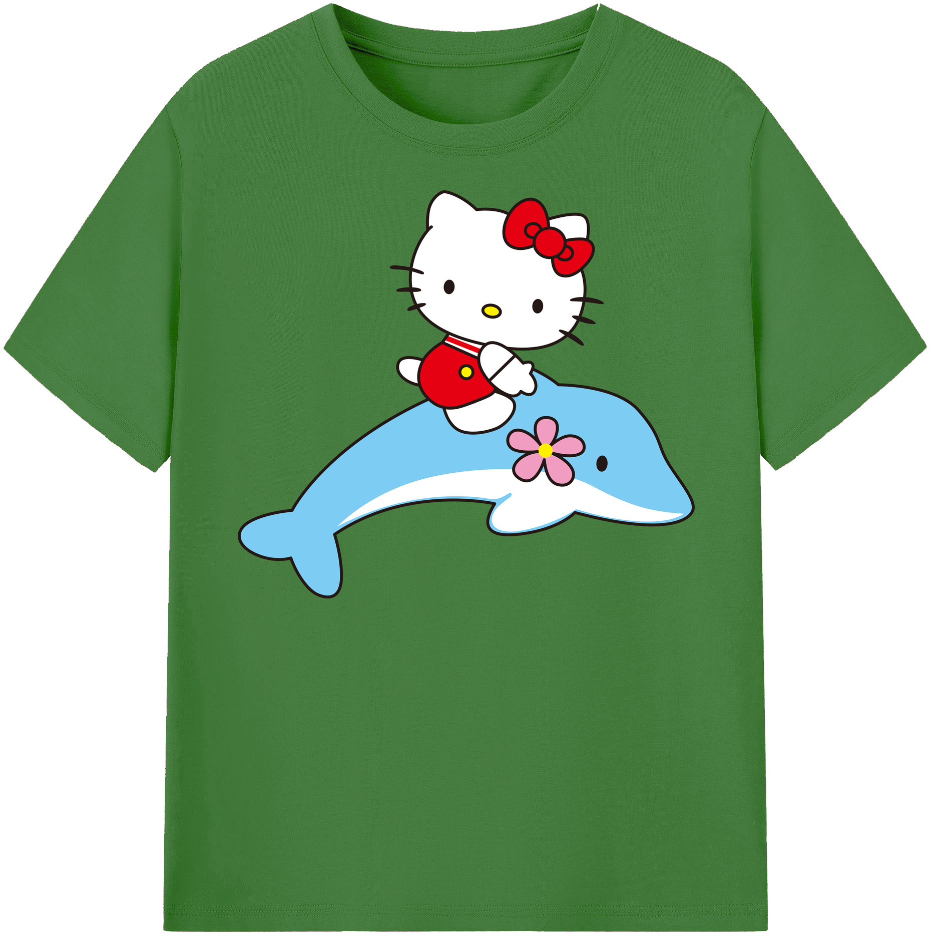 （画像用） Hello Kitty ハローキティ レディースカジュアルプリントTシャツ（綿100％）
